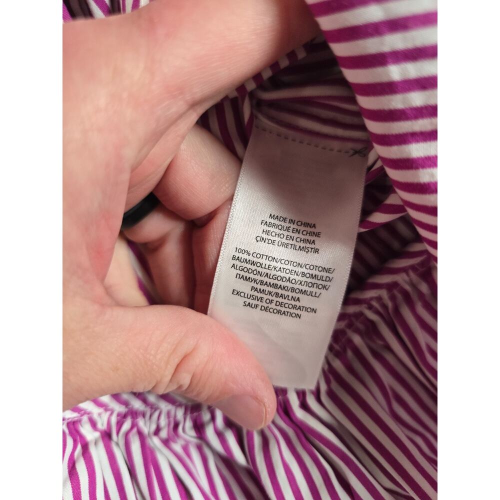Polo Ralph Lauren Girls Size 12 Pink Striped Button-Down Belted Shirt Dress - Picture 4 of 7